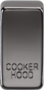 Switch cover "marked COOKER HOOD" - black nickel