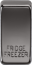 Switch cover "marked FRIDGE FREEZER" - black nickel