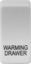 Switch cover "marked WARMING DRAWER" - white