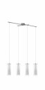 Pendant Light Steel Chrome / Glass, Glass Opal-matt Clear, White - PINTO