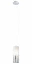 Pendant Light Steel Chrome / Glass With Decor White, Chrome - RIVATO