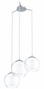 Pendant Light Steel Chrome / Satin Glass, Glass White, Clear - BOLSANO