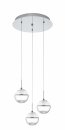 Pendant Light Steel Chrome / Glass, Brilliant Glass White, Clear - MONTEFIO 1