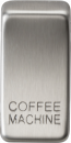 Switch cover "marked COFFEE MACHINE" - brushed chrome