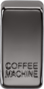 Switch cover "marked COFFEE MACHINE" - black nickel