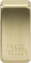 Switch cover "marked FRIDGE FREEZER" - brushed brass