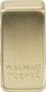 Switch cover "marked WARMING DRAWER" - brushed brass