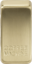 Switch cover "marked COFFEE MACHINE" - brushed brass