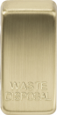 Switch cover "marked WASTE DISPOSAL" - brushed brass