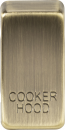 Switch cover "marked COOKER HOOD" - antique brass