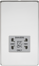 Screwless 115/230V Dual Voltage Shaver Socket - Polished Chrome with Grey Insert