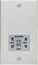 115/230V Dual Voltage Shaver Socket with Grey Insert - Square Edge Brushed Chrome