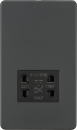 Screwless 115V/230V Dual Voltage Shaver Socket - Anthracite