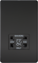 Screwless 115V/230V Dual Voltage Shaver Socket - Matt Black