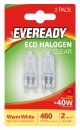 Eveready Halogen G9 Capsule 460lm 33W 3,000K (Warm White), Blister Of 2 (S11851)