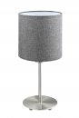 Table Light Steel Satin Nickel / Fabric, Linen Grey - PASTERI