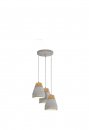 Pendant Light Steel Grey / Wood, Concrete Brown, Grey - TAREGA