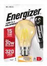 LED Filament Gold GLS B22 (BC) 320lm 4.2W 2,200K (Warm White), Blister Of 1