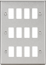 12G Grid Faceplate - Rounded Edge Brushed Chrome