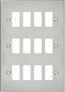 12G Grid Faceplate - Square Edge Brushed Chrome