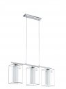 Pendant Light Steel Chrome / Glass, Satin Glass Clear, White - LONCINO 1