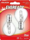 Eveready Halogen Golf B15 (SBC) 235lm 20W 3,000K (Warm White), Blister Of 2